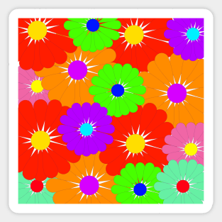 retro hippy flower power pattern Sticker